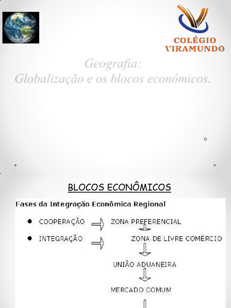 Globalização e Os Blocos Econômicos. 3° Série. | PDF
