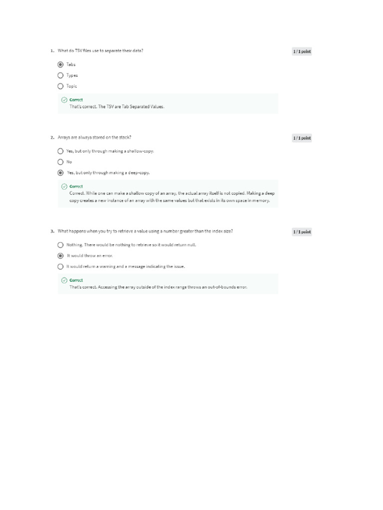 Module Quiz Introduction To Data Structures | PDF