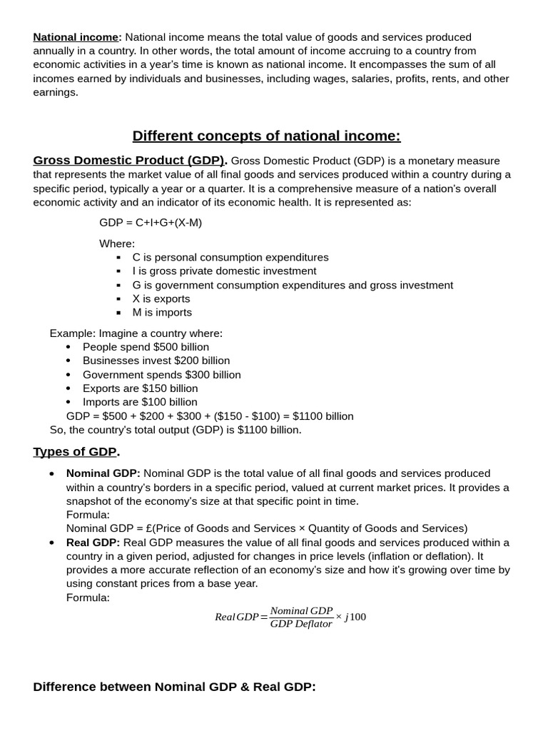 National Income | PDF | Gross Domestic Product | Measures Of National ...