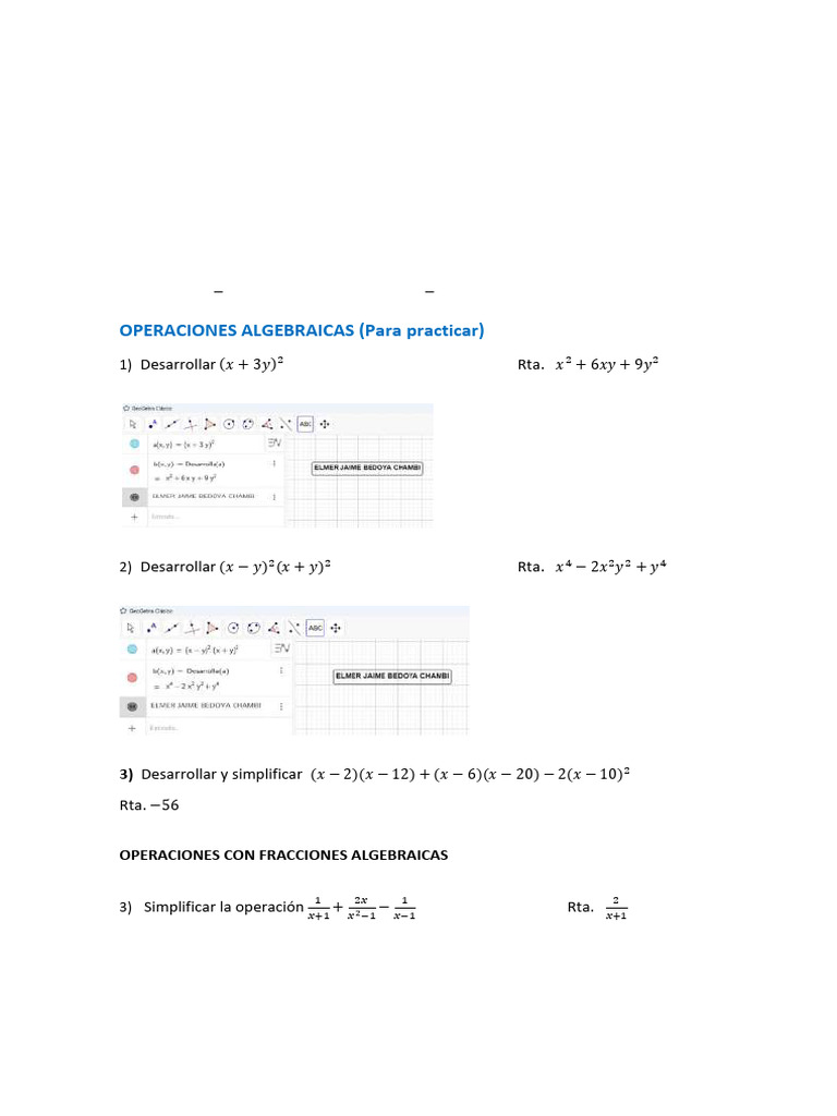 Ejercicios Geogebra Matematicas | PDF
