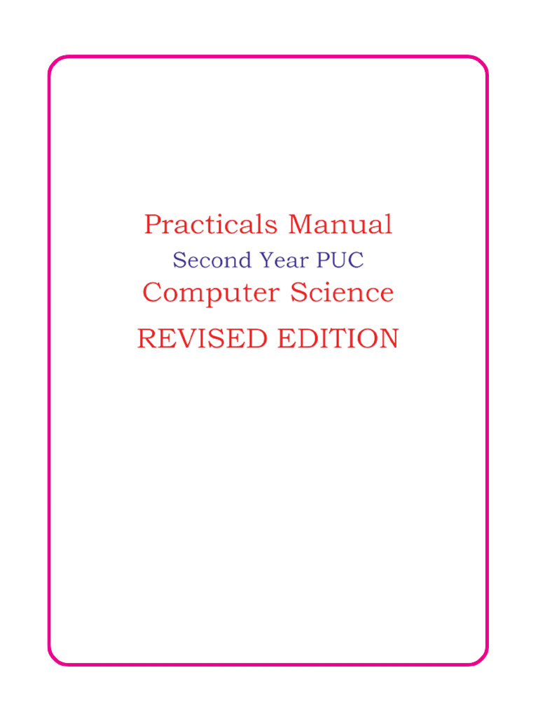 2nd PUC Computer Science Manual | PDF