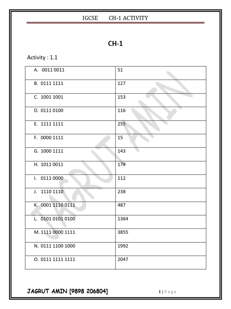 Igcse ch 1 activity q and a pdf