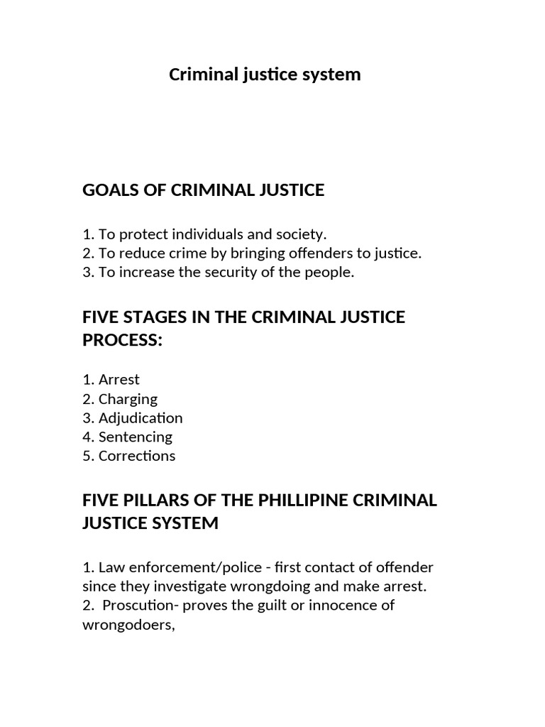Criminal Justice System Notes Pdf