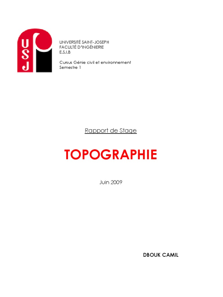 Mon Rapport de Stage de Topographie  Observation scientifique  Géomatique