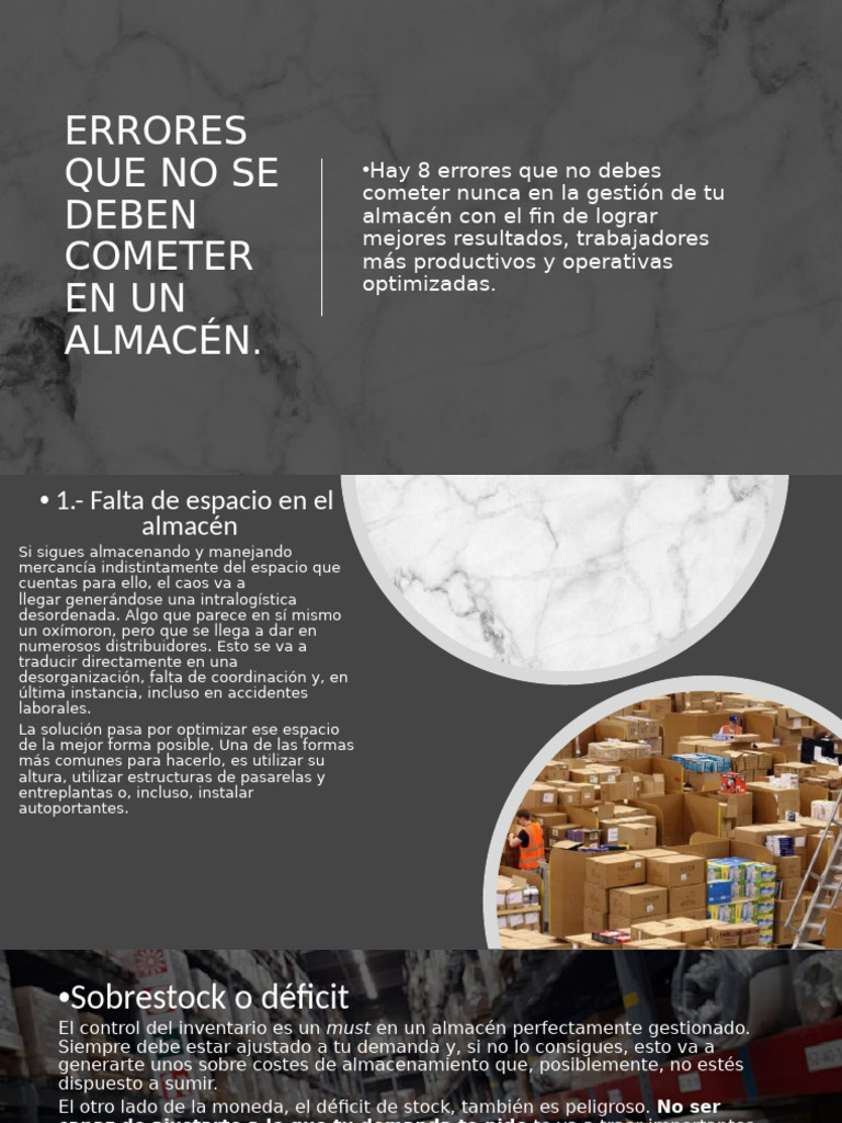 Errores Que No Se Deben Cometer en Un Almacén. | PDF