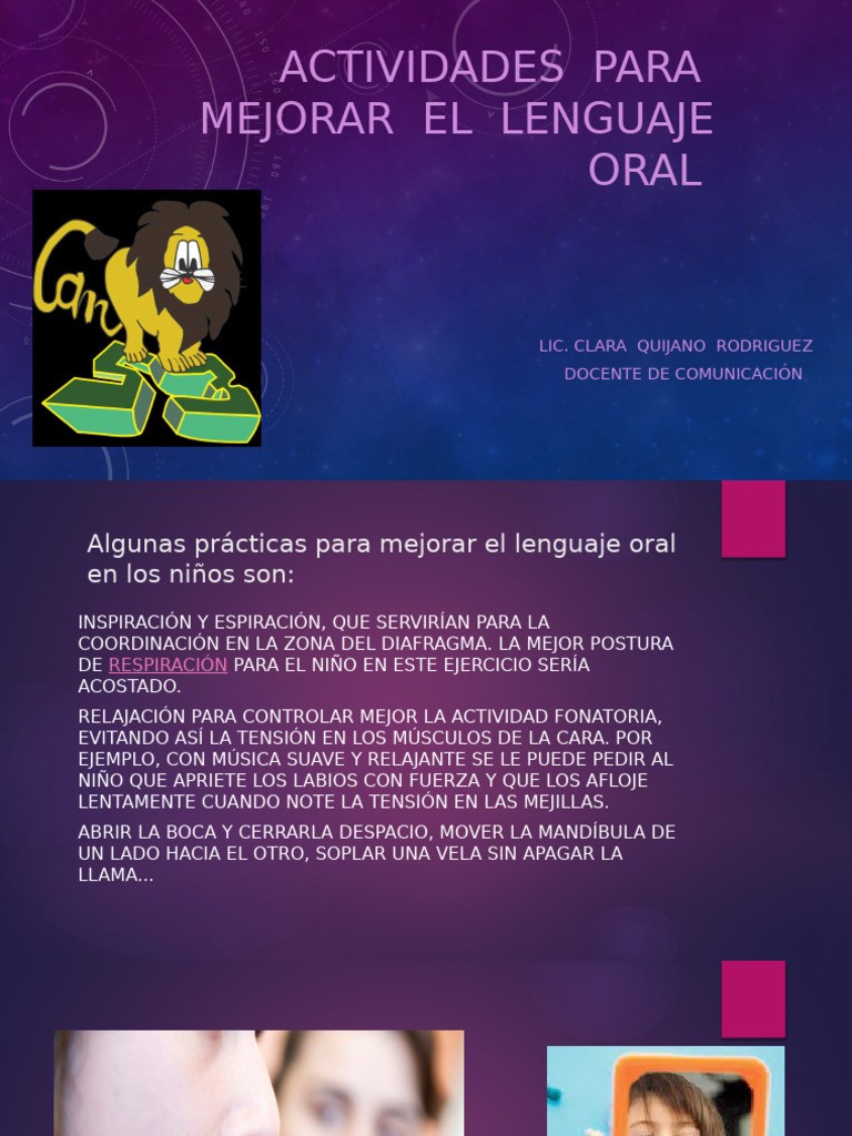 Actividades para Mejorar El Lenguaje Oral | PDF