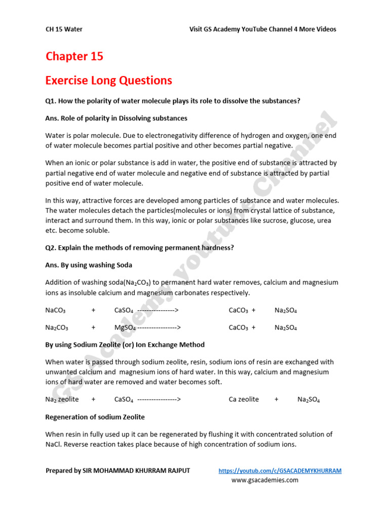 Chemistry: Water Properties & Issues | PDF | Chemical Polarity | Home ...