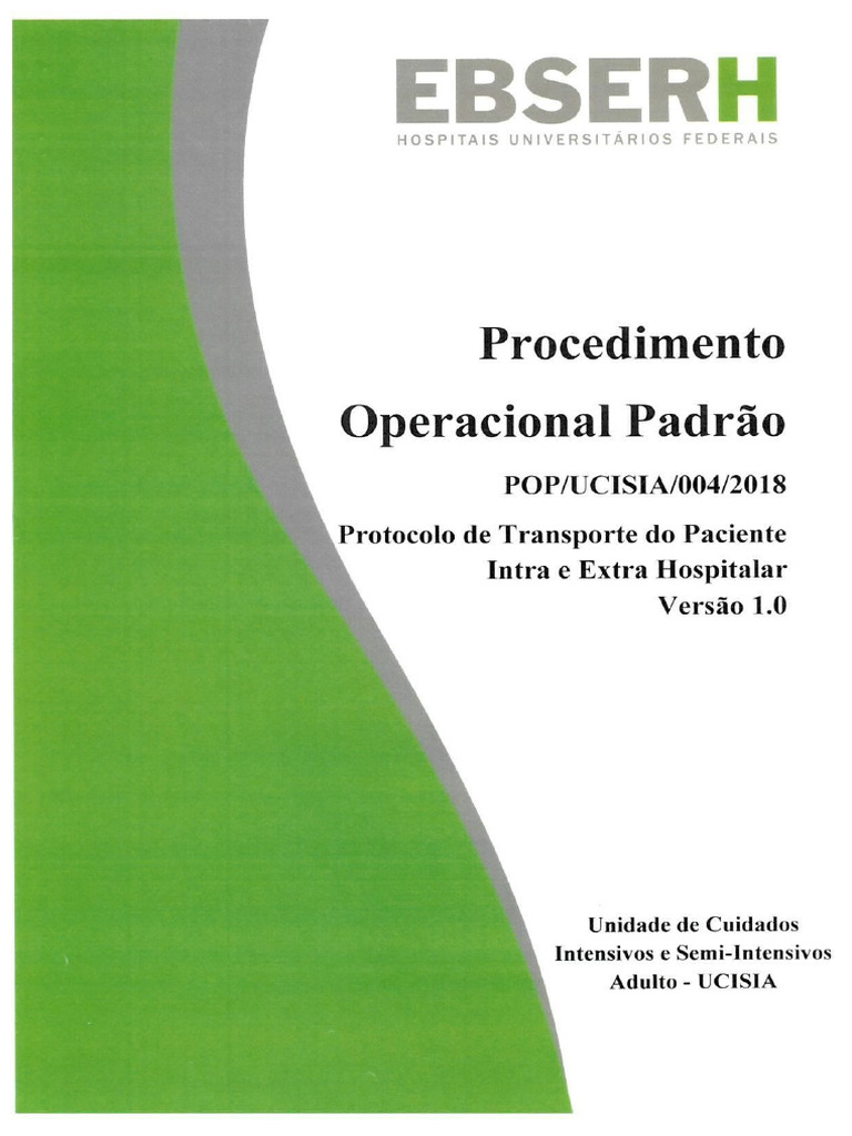 Pop Transporte de Paciente Intra e Extra Hospitalar | PDF