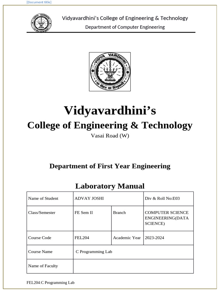 CP Lab Manual E03 | PDF