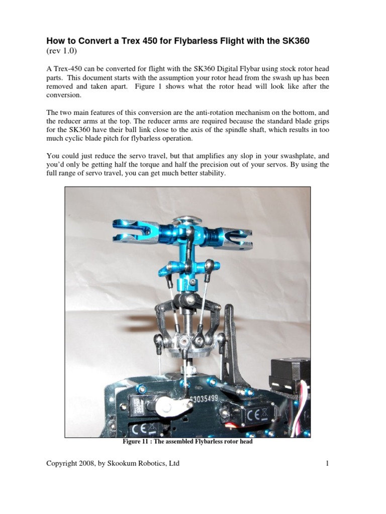 How To Trex450 For SK360 | PDF | Helicopter Rotor | Mechanical Engineering