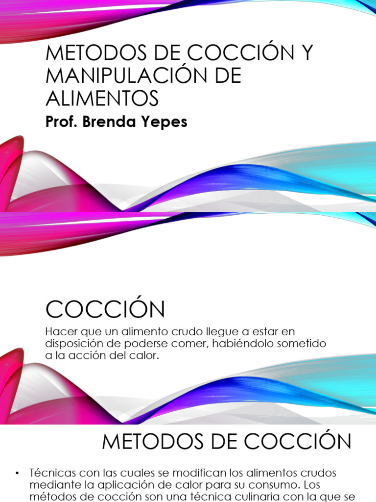 Metodos de Cocción y Manipulación de Alimentos | PDF | Cocinando ...