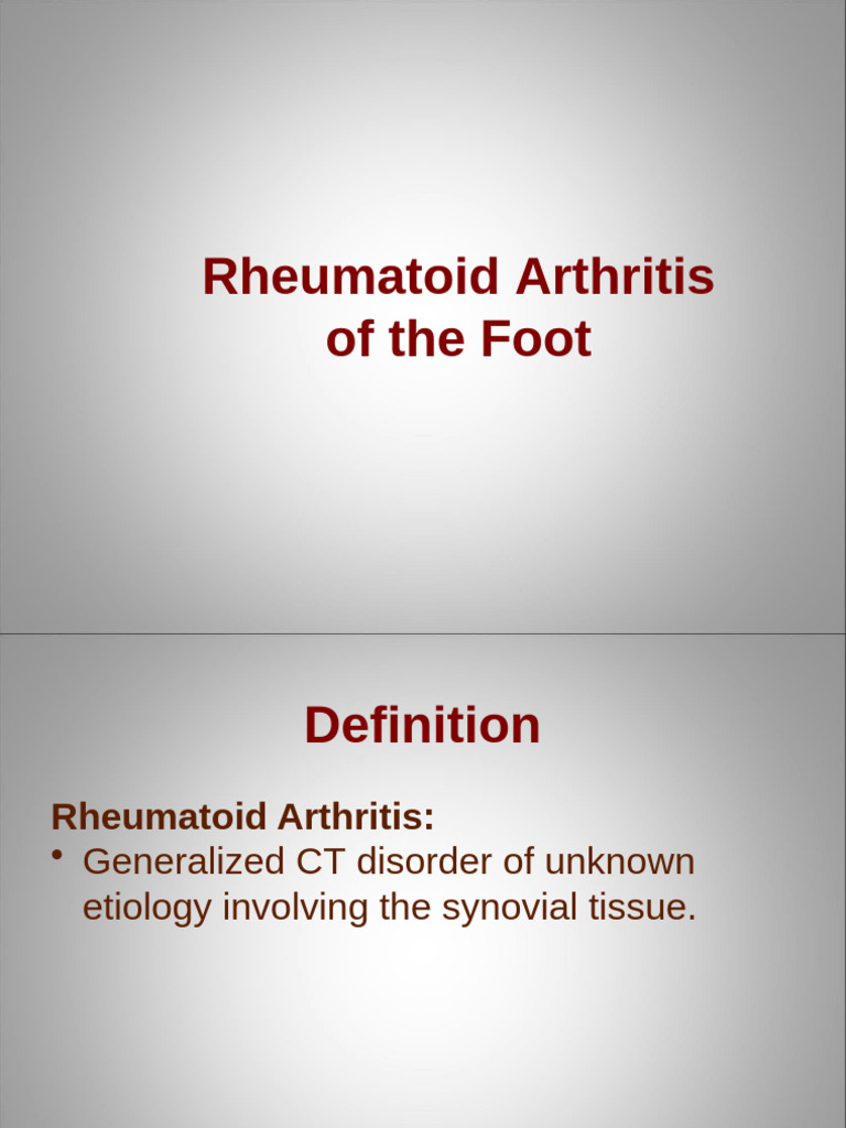 RA of The Foot | PDF