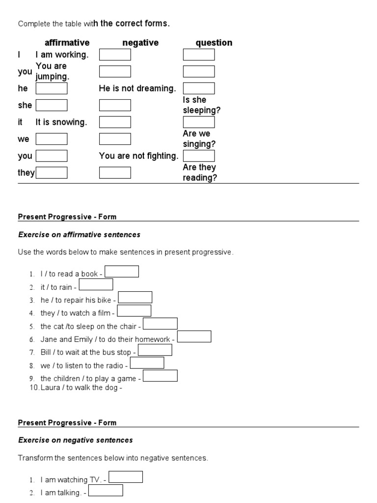Present Cont Exercises | PDF | Leisure