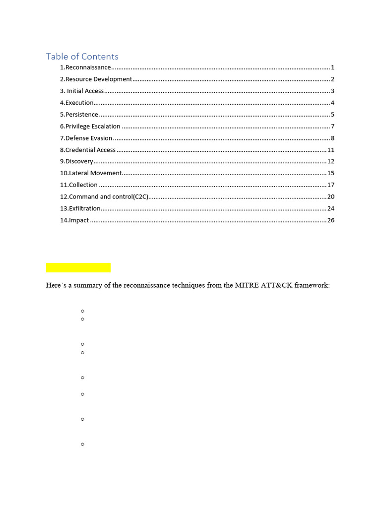 Mitre Framework | PDF
