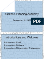 Citizen's Planning Academy: September 18, 2008