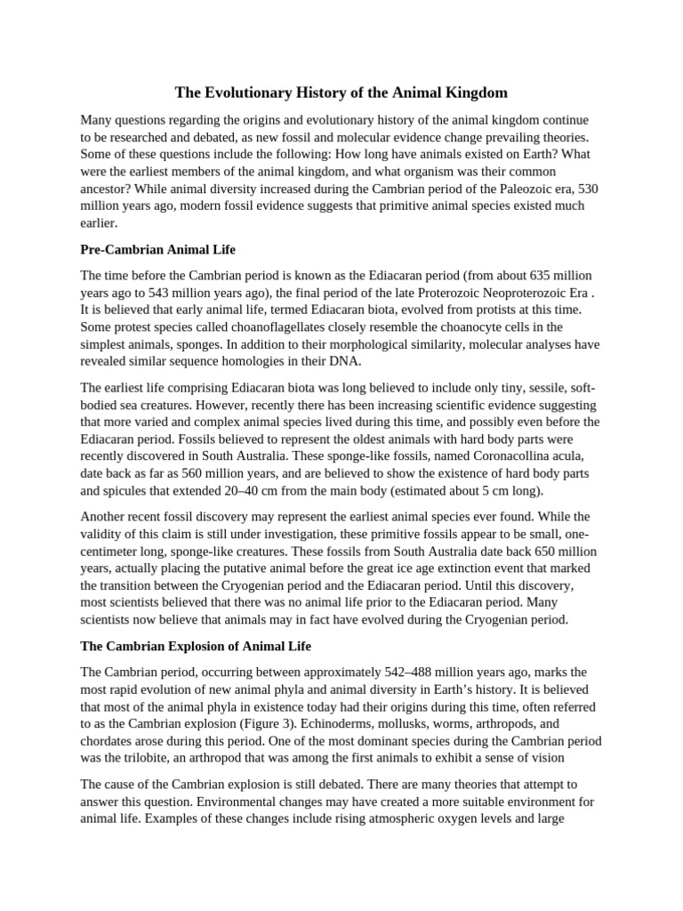 FEATURES OF THE ANIMAL KINGDOM INTRODUCTORY BIOLOGY EVOLUTIONARY intelligence overview