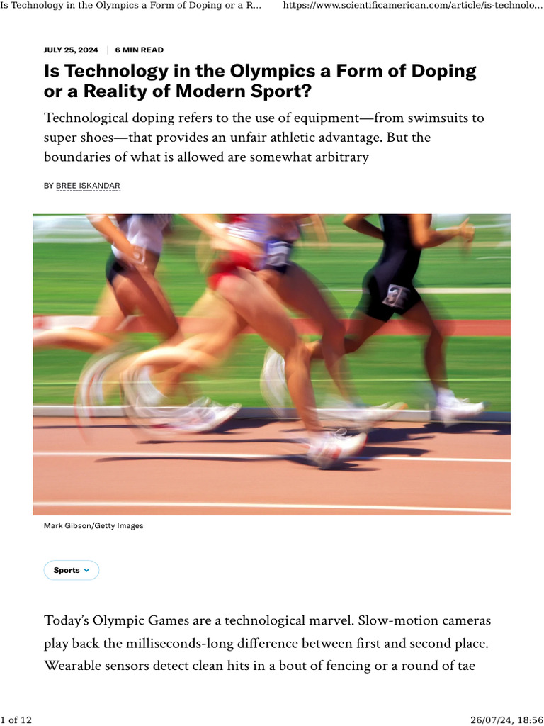 Is Technology in The Olympics A Form of Doping or A Reality of Modern ...
