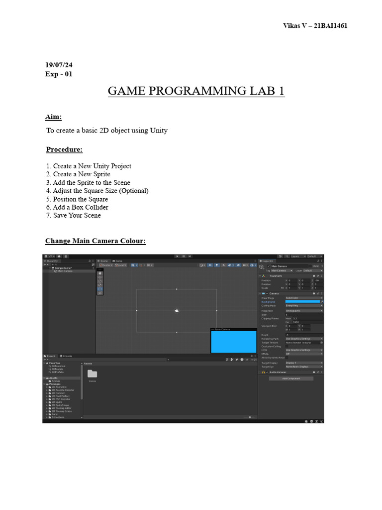 Game Programming Lab - 1 | PDF