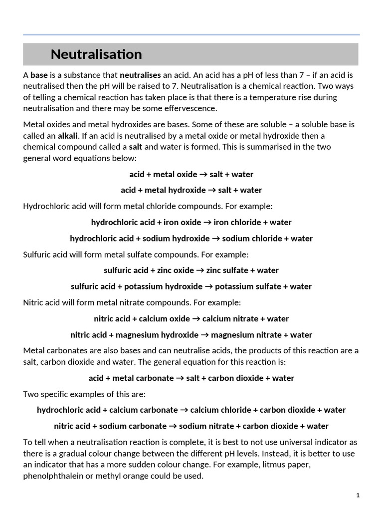 Neutralisation | PDF