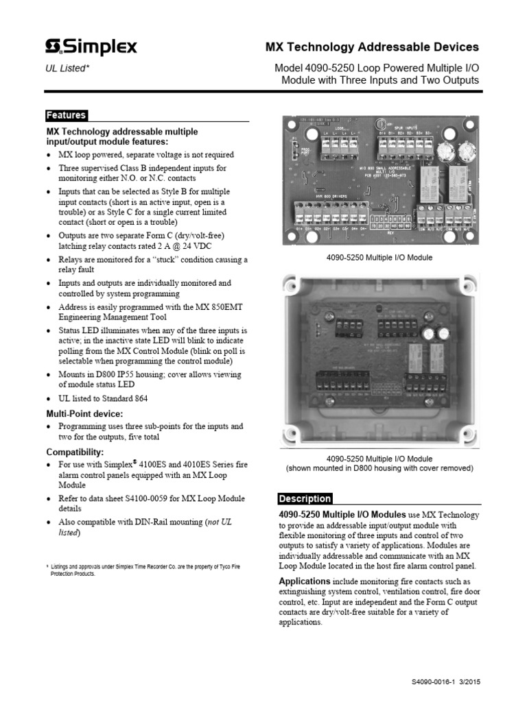 MX Technology Addressable Devices: Features | PDF