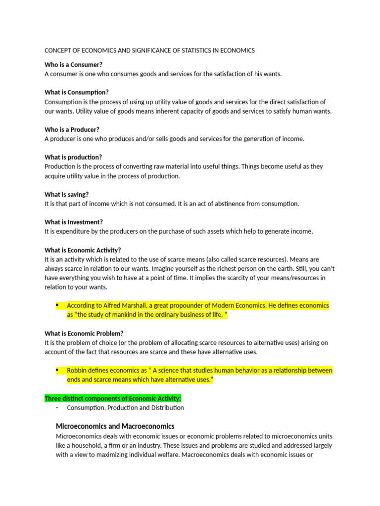 Statistics 1 Pdf Statistics Economics