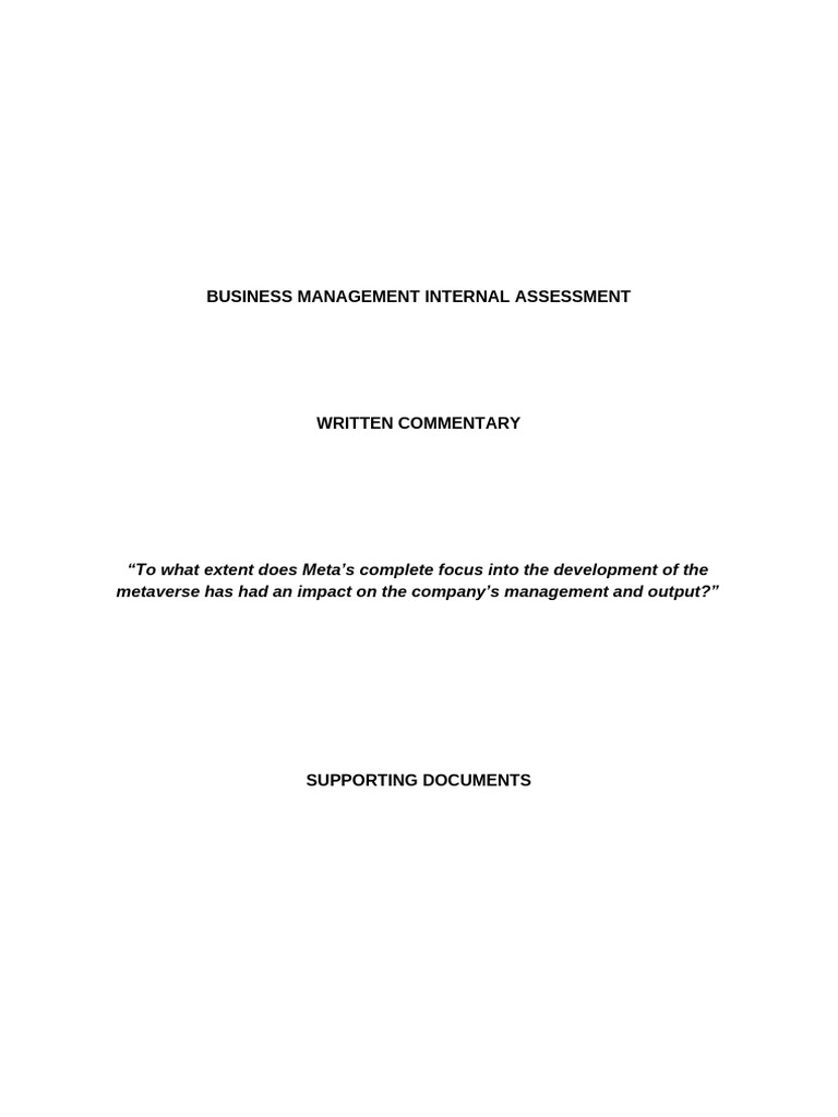 BM (IA) - Supporting Documents | PDF