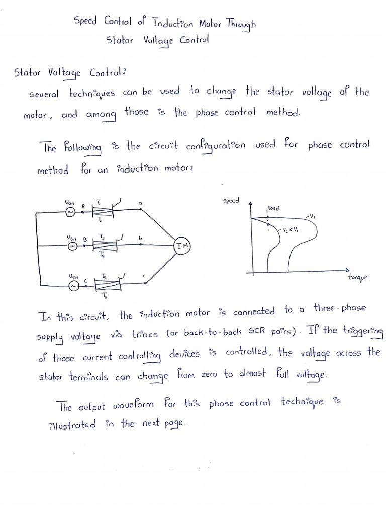 3 Speed Control of Induction Motor Through Stator Voltage Control | PDF