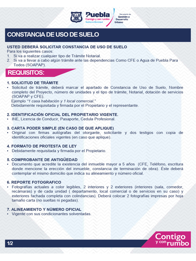 Constancia De Uso De Suelo Pdf