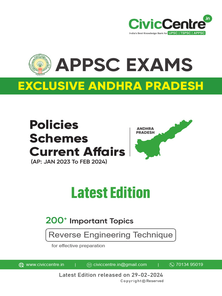 AP Policies Schemes Current Affairs JAN 2023 FEB 2024 CivicCentre | PDF