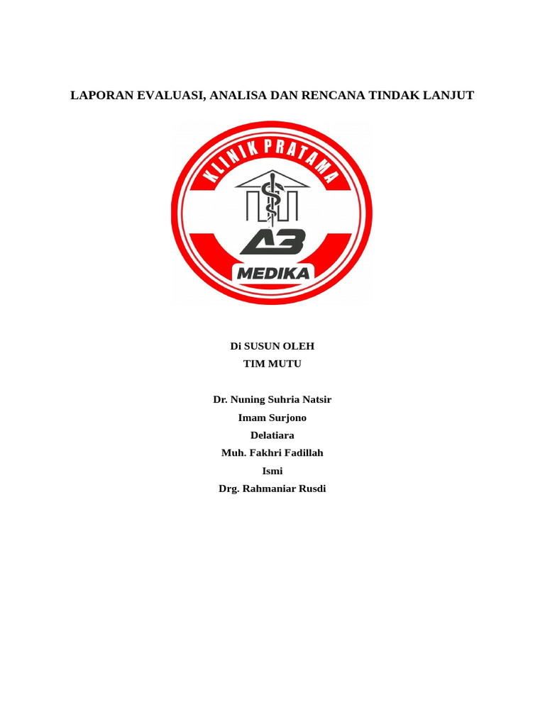 Laporan Evaluasi, Analisa Dan Rencana Tindak Lanjut | PDF
