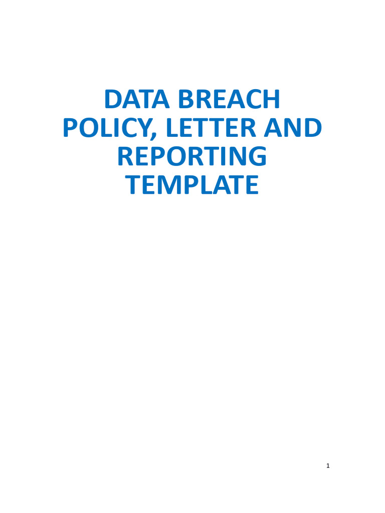 Data Breach Policy Template | PDF