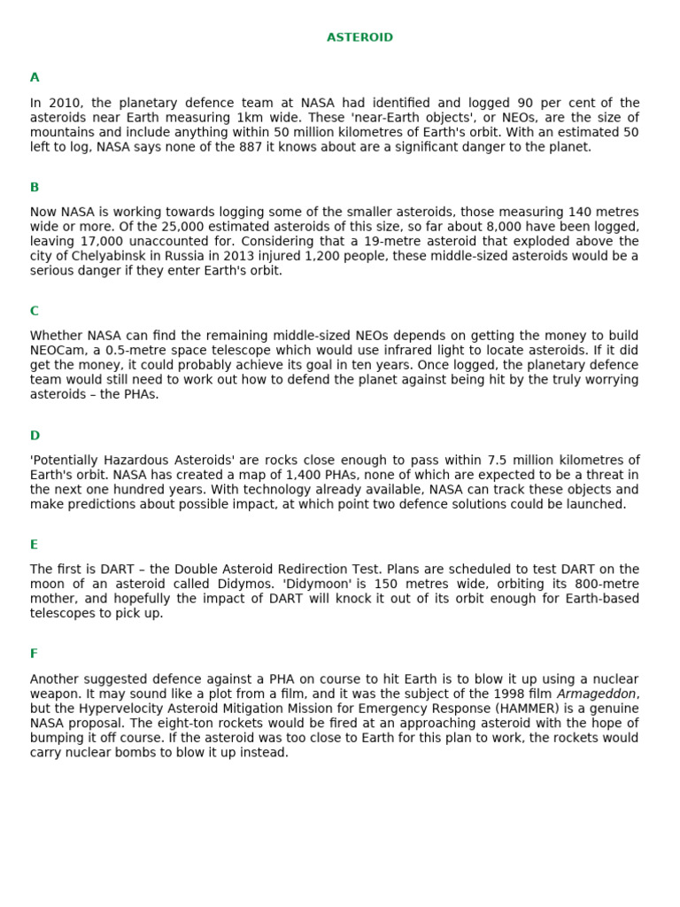 Asteroid Pdf
