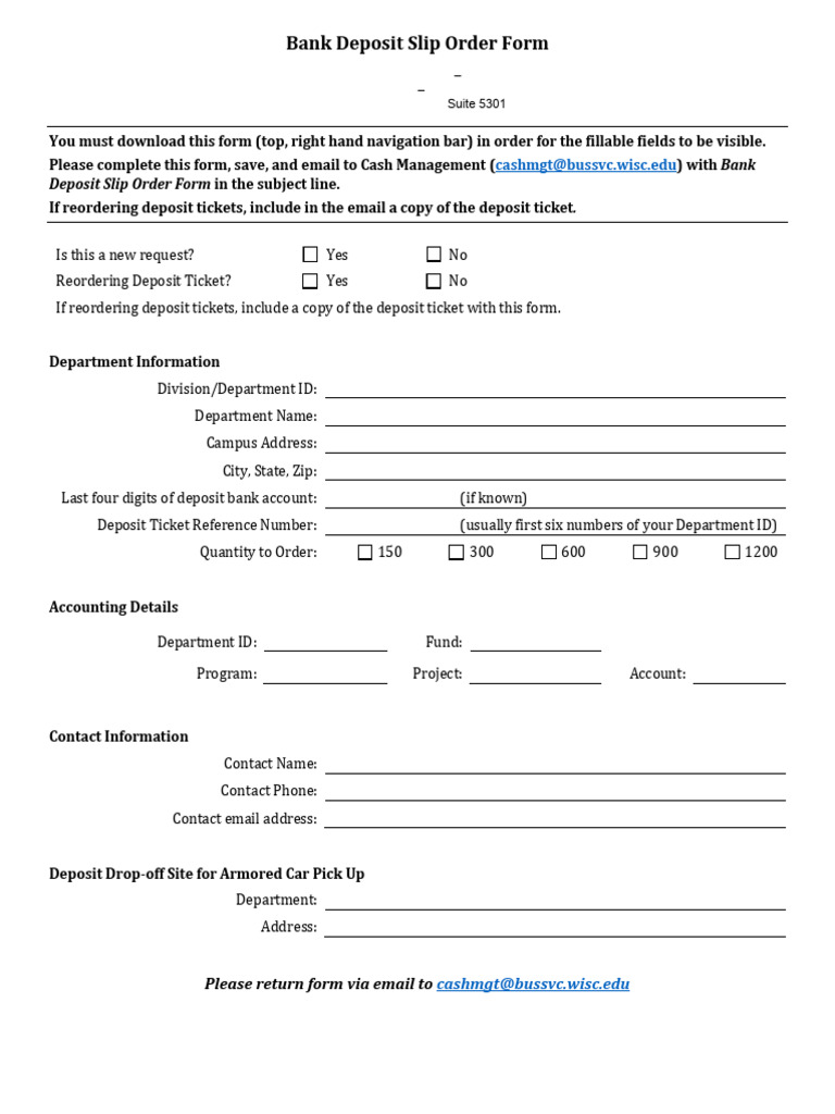 Bank Dep Slip Order PDF