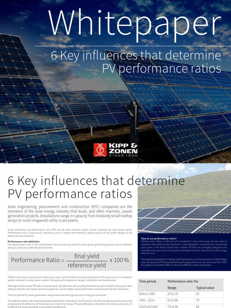 Kipp&Zonnen - Whitepaper 6 Key Influences That Determine PV Performance ...