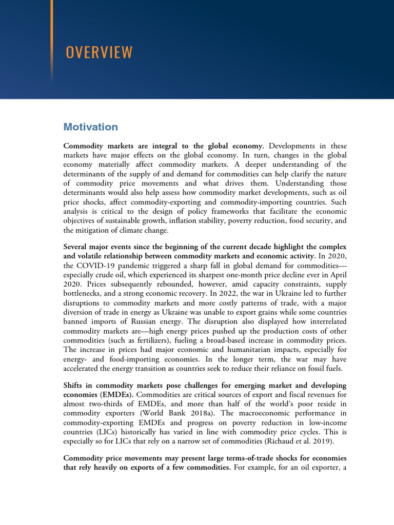 Commodity Markets Overview Pdf
