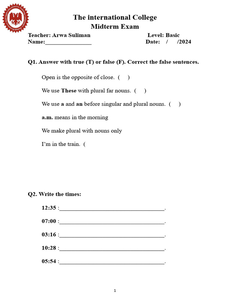 Basic new final exam pdf