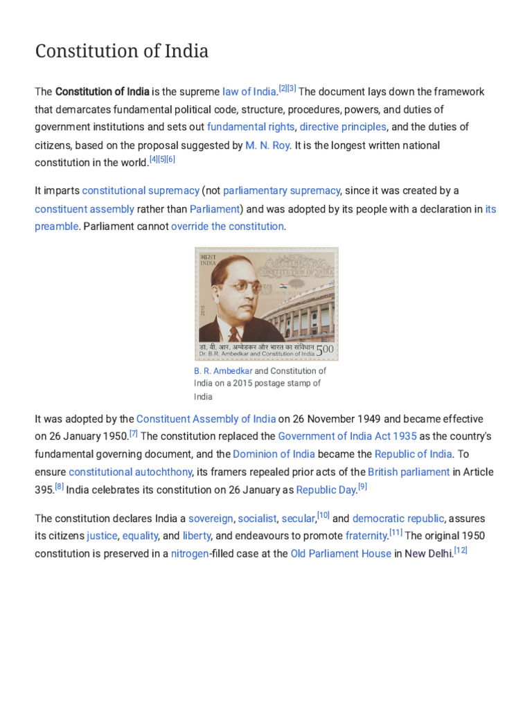 Constitution of India | PDF