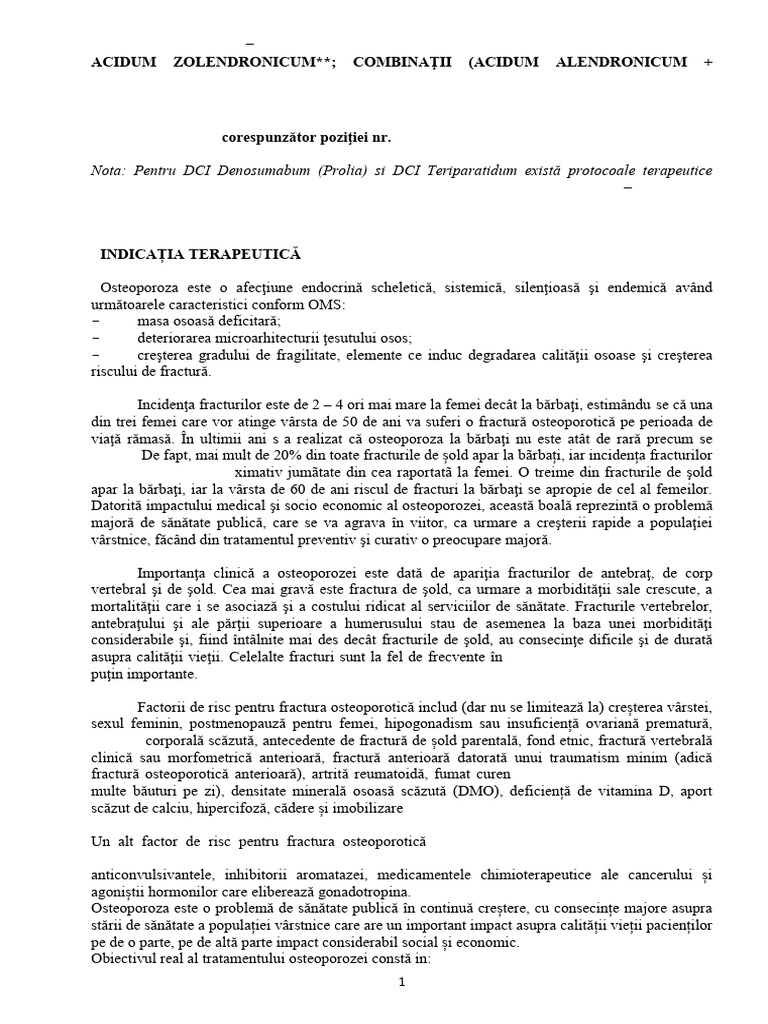 Protocol Osteoporoza - Martie 2023 | PDF