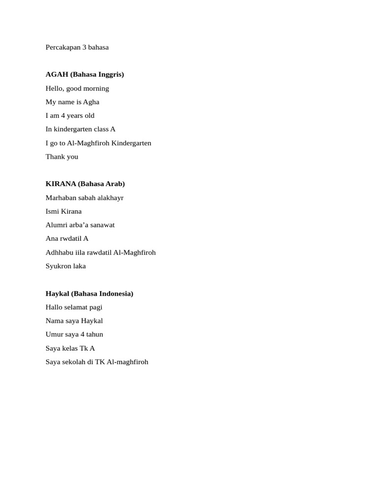 Percakapan 3 Bahasa Pdf