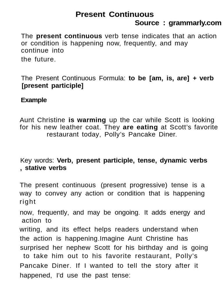 Present Continuous | PDF