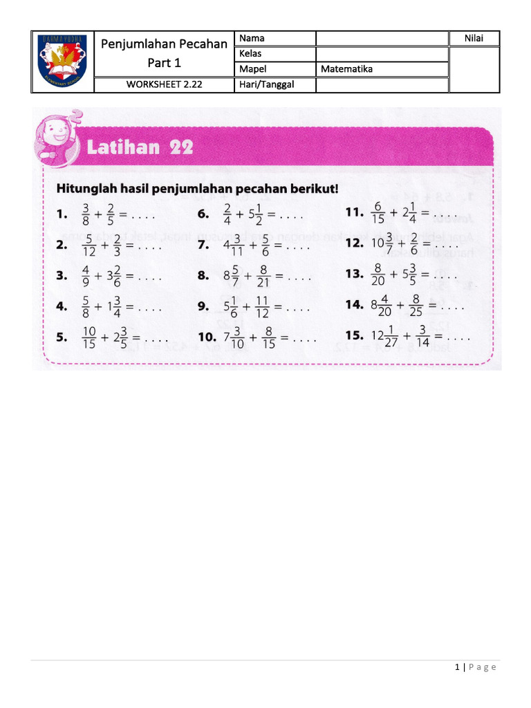 Worksheet Bab 2 Part 2 | PDF