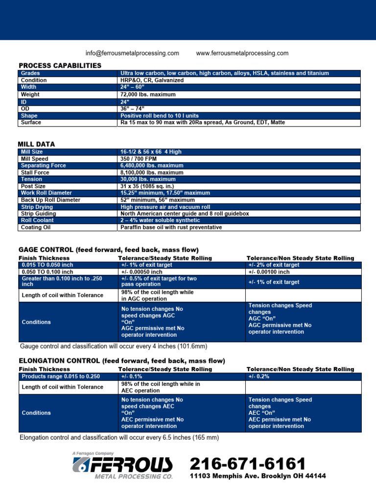 Roll Mill Specs 1 | PDF