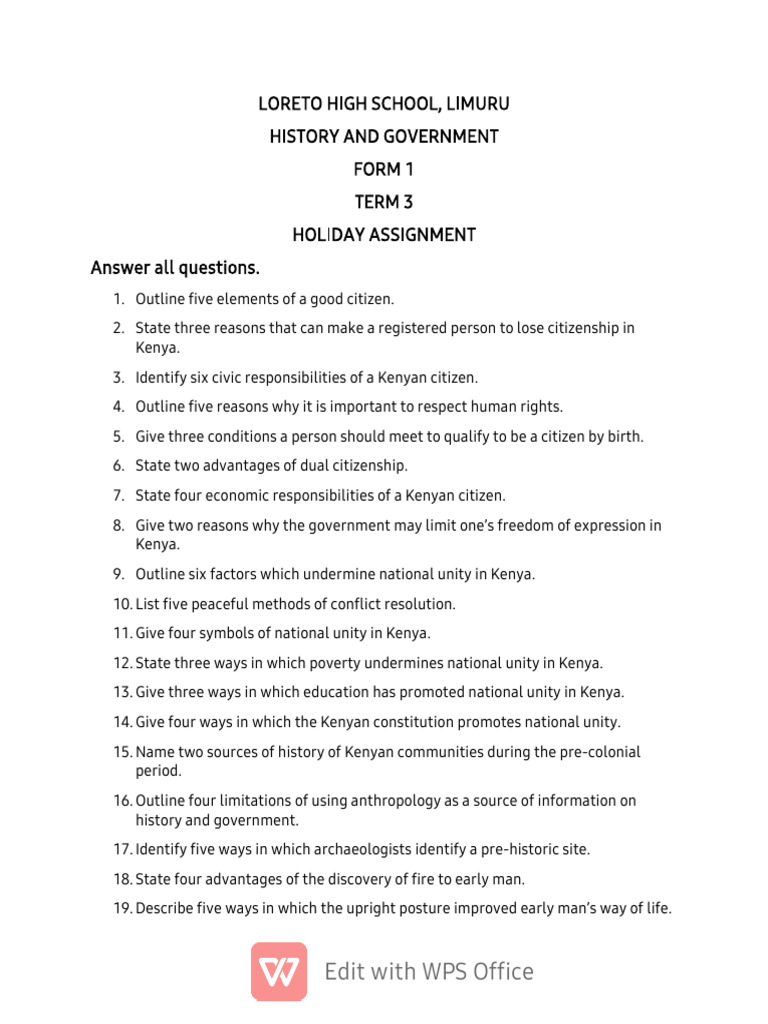 Responsibilities of Kenyan Citizens | PDF | Kenya | Citizenship