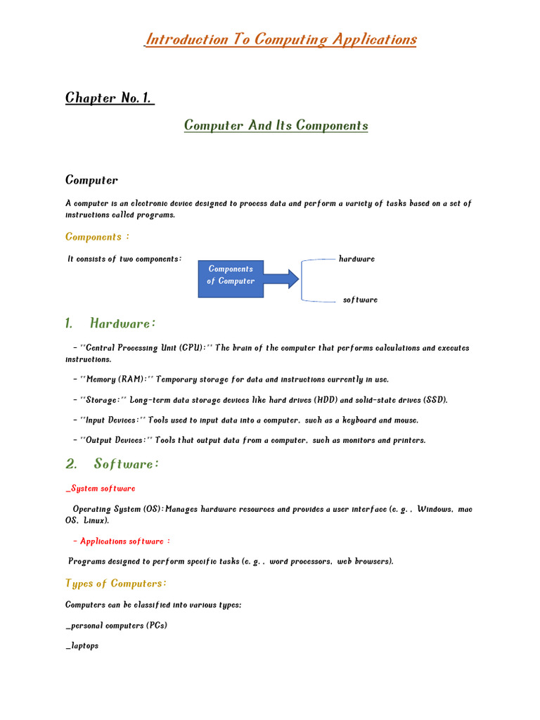 Computer and Its Components | PDF | Central Processing Unit | Random ...