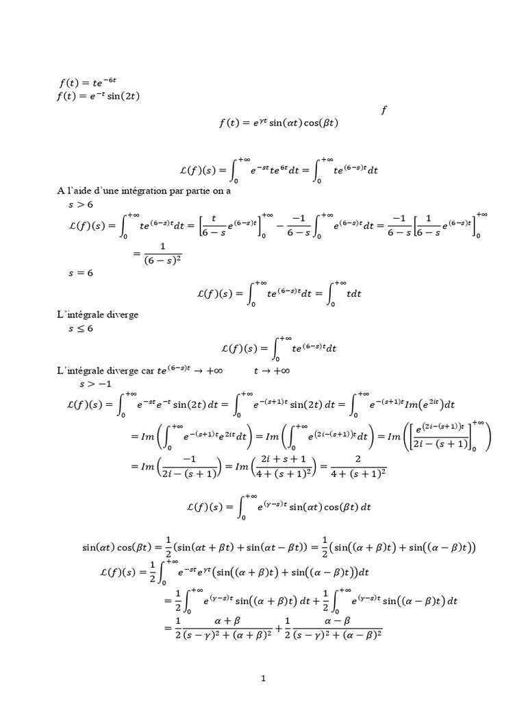 TD 7 Correction | PDF | Laplace Transform | Mathematical Analysis