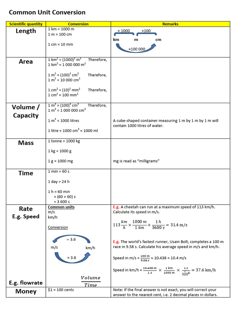 Common Unit Conversion | PDF