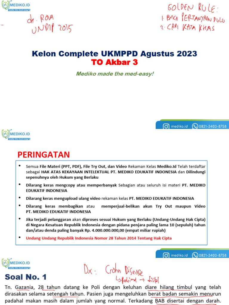 50 Soal To Akbar 3 Complete Agustus 2023 Edit DR Rova | PDF