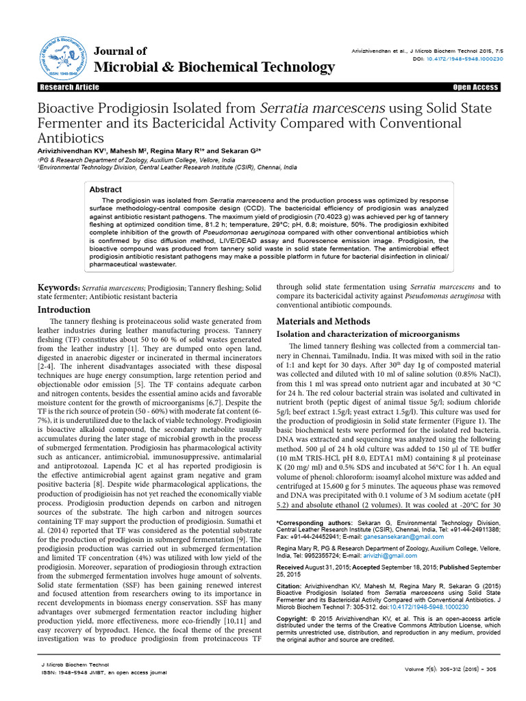 Microbial & Biochemical Technology | PDF