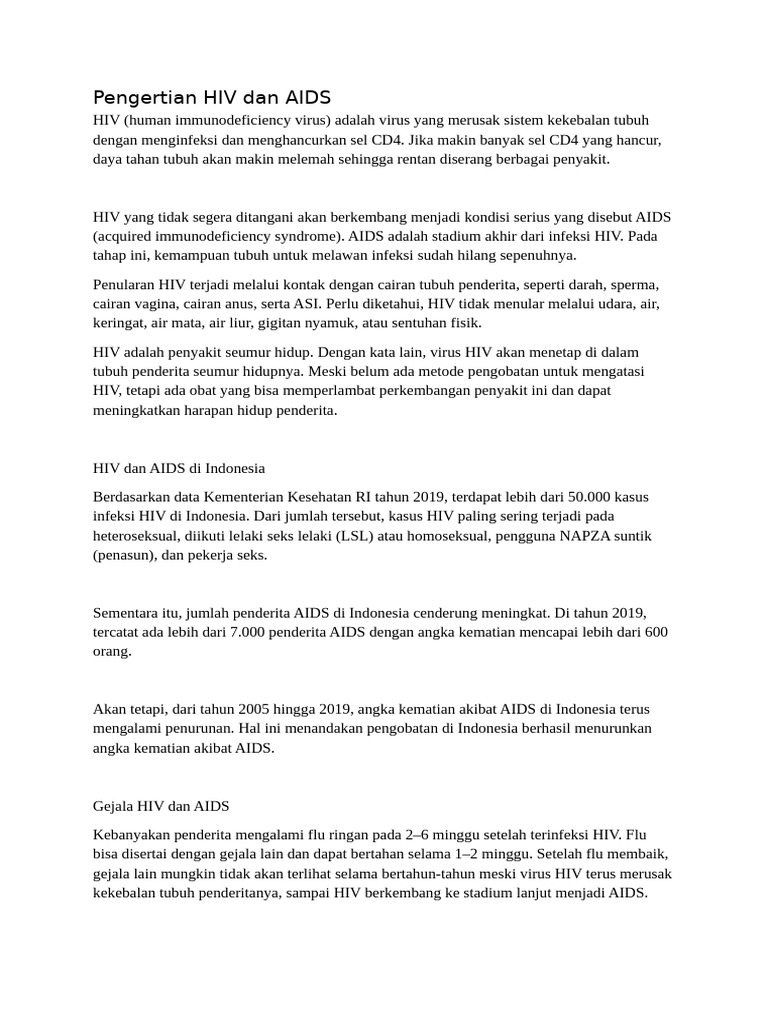 Pengertian HIV Dan AIDS | PDF