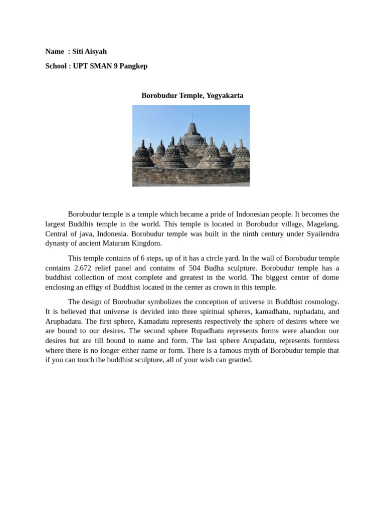 Descriptive text borobudur temple pdf